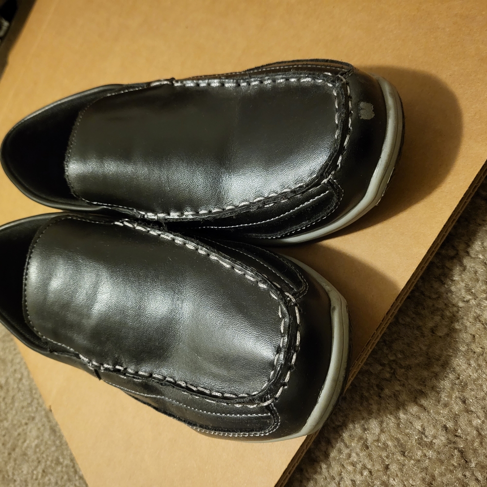 Boys Black Leather Loafers